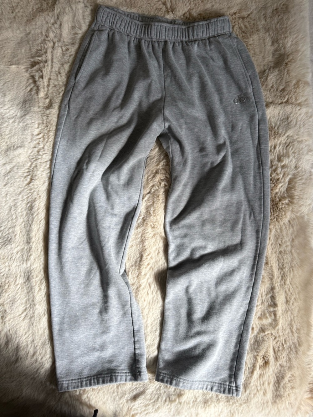 Alo Yoga Sweatpants Womens Large Gray Fleece Joggers Lounge Athletic Casual